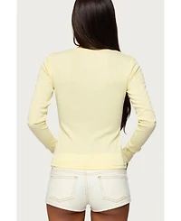 Edikted Women's Maeva Button Up Pointelle Top
