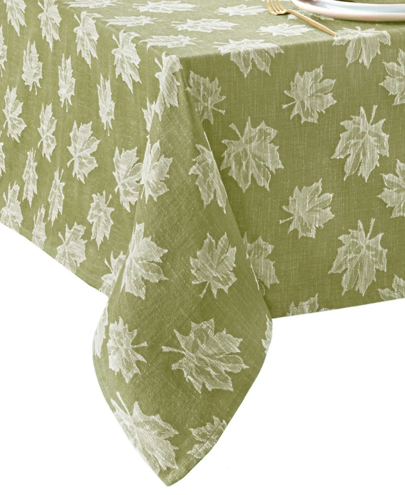 Elrene Falling Leaves Jacquard Cotton Tablecloth