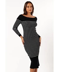 Petal and Pup Womens Baxtor Off The Shoulder Midi Dress