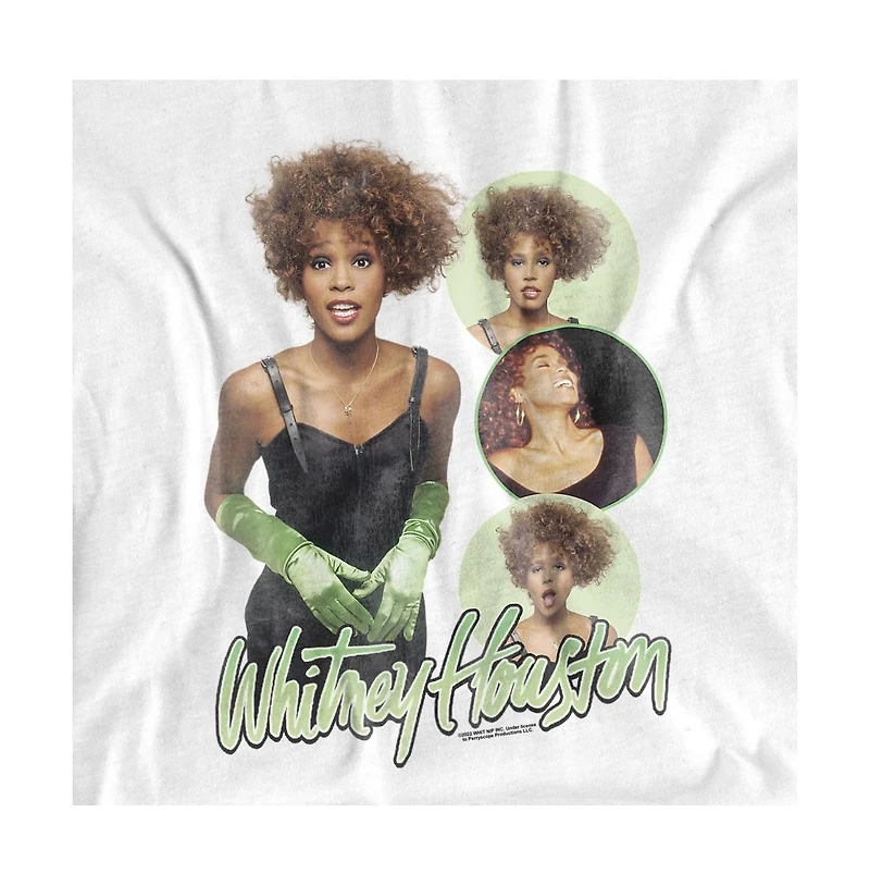 Men's Whitney Houston 01 Leather and Green Gloves T Shirt