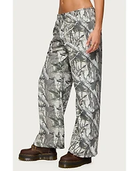 Edikted Women's Camo Straight Leg Sweatpants