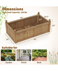 Gymax Raised Garden Bed 46'' x 24'' x 16'' Planter Box w/ 4 Drainage Holes for Patio