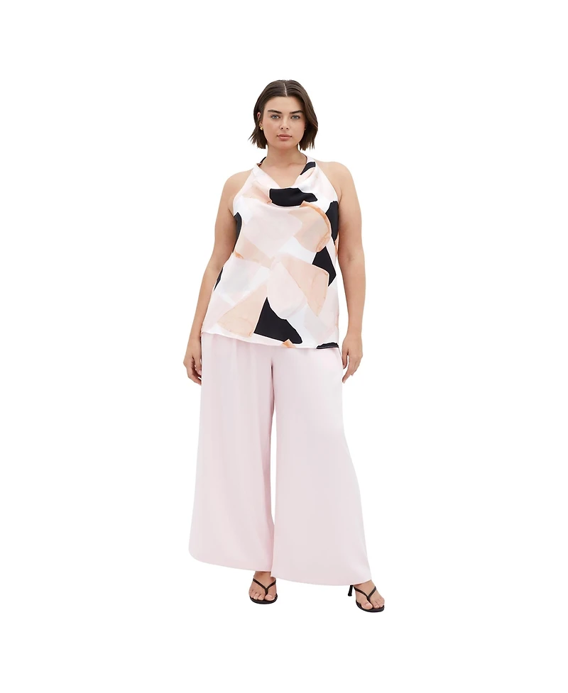 City Chic Women's Chloe Cowl Neck Print Top