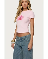Edikted Womens Orchid Gemstone T Shirt