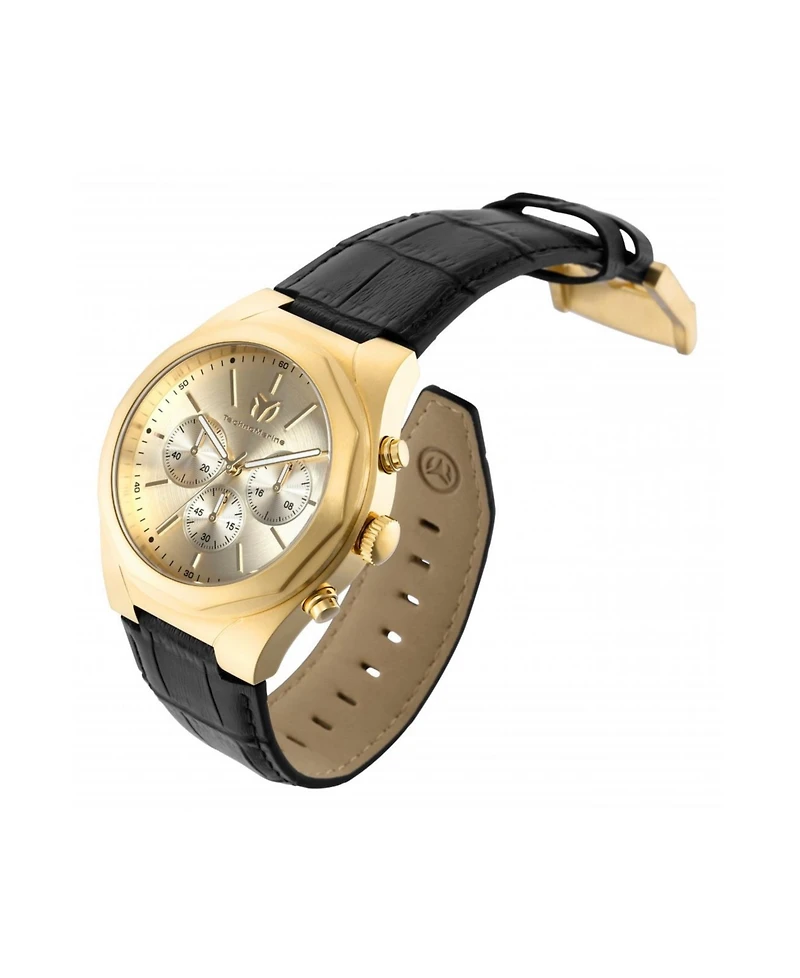 Technomarine Men's Tm-820011 MoonSun Quartz 3 Hand Gold Dial Watch