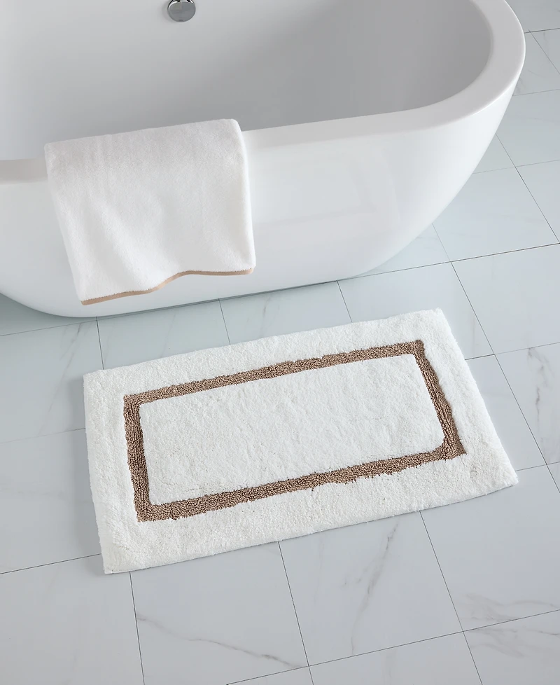 Hotel Collection Linea Cotton Bath Rug, 20" x 34"