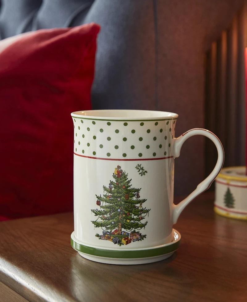 Spode Christmas Tree Polka Dot Mug & Coaster Set