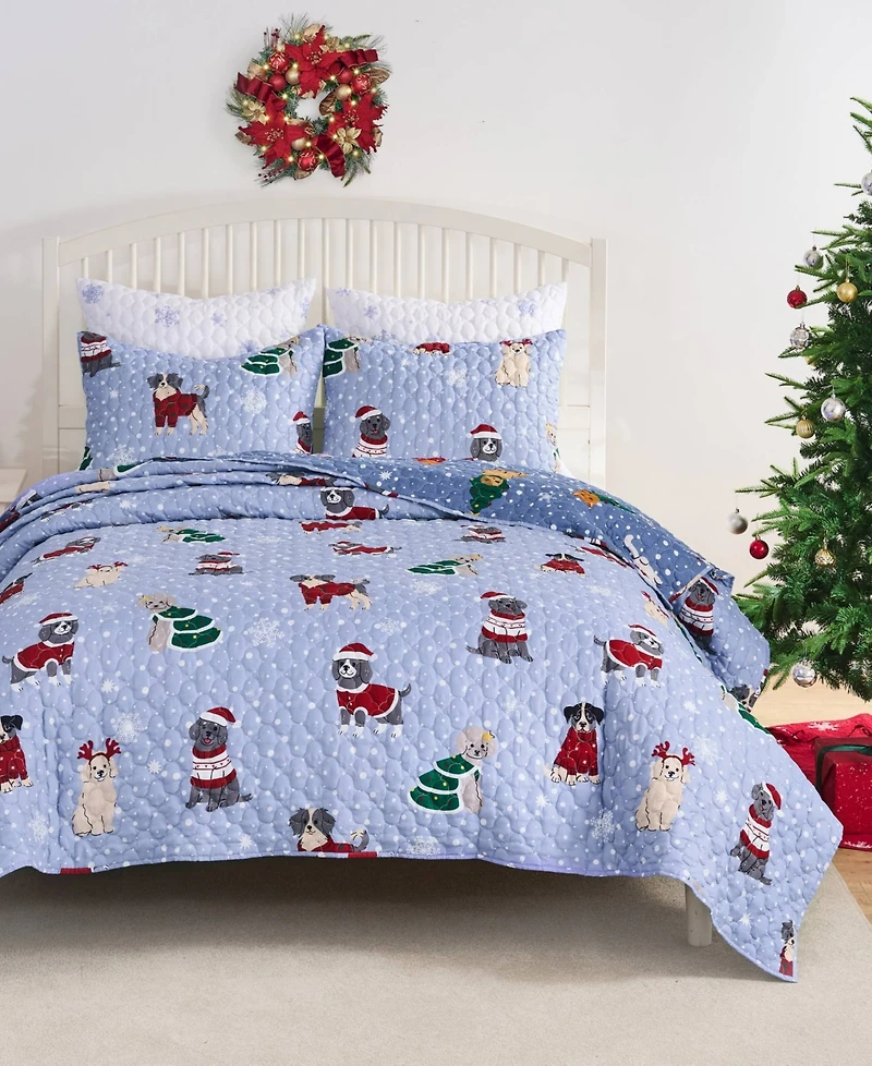 Greenland Home Fashions Winter Whiskers Holiday 2-Pc. Quilt Set, Twin