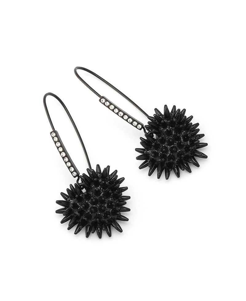 Betsey Johnson Faux Stone Spiky Heart Dangle Earrings