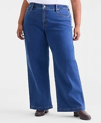 Style & Co Plus High-Rise Wide-Leg Jeans, Macy's Exclusive