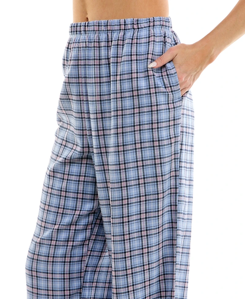 Roudelain Women's Open Leg Flannel Sleepwear Pants