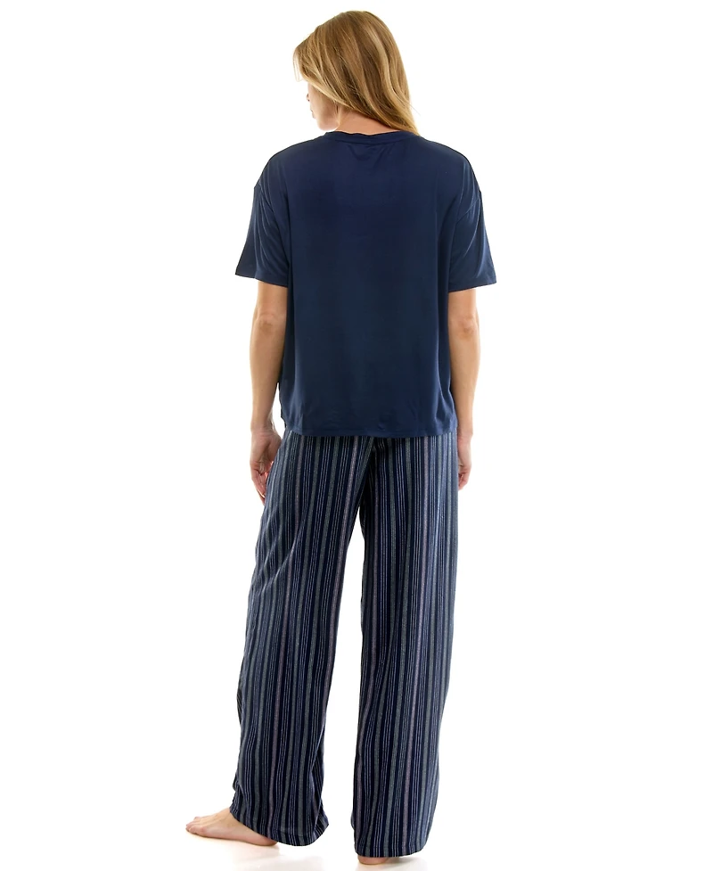 Roudelain Women's Open Leg Flannel Sleepwear Pants