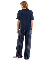 Roudelain Women's Open Leg Flannel Sleepwear Pants