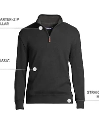 Lands' End Big & Tall Bedford Rib Quarter Zip Sweater