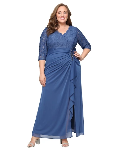 Alex Evenings Plus Embellished Empire-Waist Gown