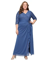 Alex Evenings Plus Embellished Empire-Waist Gown