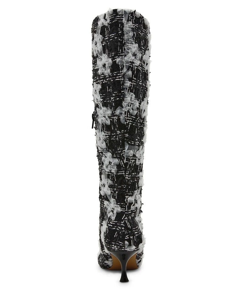 Betsey Johnson Women's Maxxine Floral Sequin Embellished Knee Boots