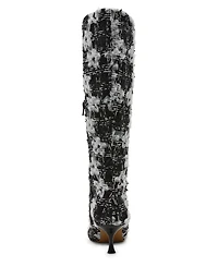 Betsey Johnson Women's Maxxine Floral Sequin Embellished Knee Boots