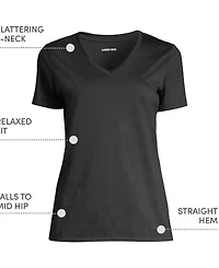 Lands' End Women's Relaxed Supima Cotton V-Neck T-Shirt
