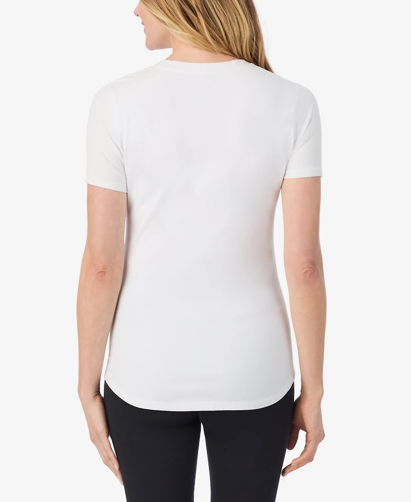 Cuddl Duds Women's Crewneck Short Sleeve T-Shirt