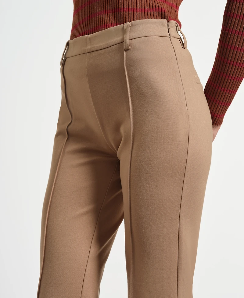 Isaac Mizrahi Women's Ponte Flare Mid Rise Pants