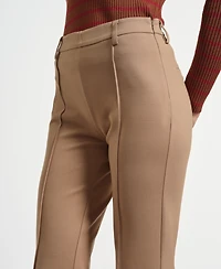 Isaac Mizrahi Women's Ponte Flare Mid Rise Pants
