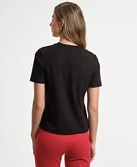 Isaac Mizrahi Women's Crewneck Graphic Top