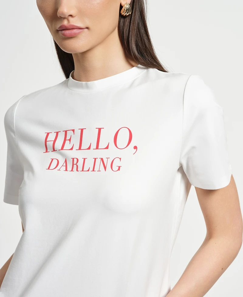 Isaac Mizrahi Women's Crewneck Graphic Top