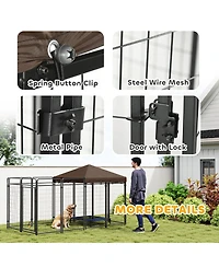 PawHut Dog Kennel Outdoor for Large and Medium Dogs, 9.3' x 4.6' x 5.2'