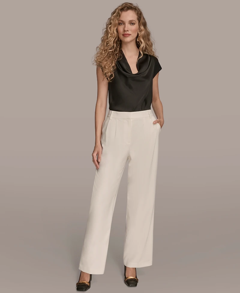 Donna Karan New York Women's Pleated Wide Leg Pants