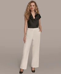 Donna Karan New York Women's Pleated Wide Leg Pants