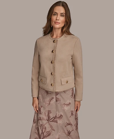 Donna Karan New York Women's Long Sleeve Boxy Coat