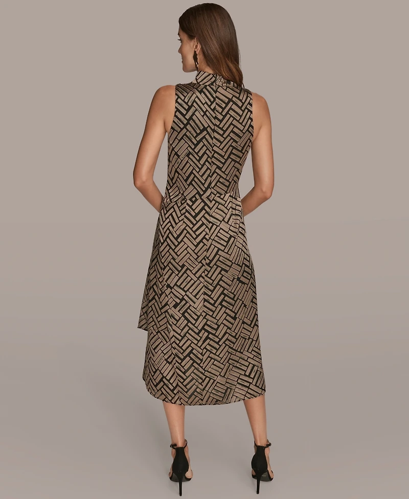 Donna Karan New York Women's Chevron Burnout Sleeveless Dress