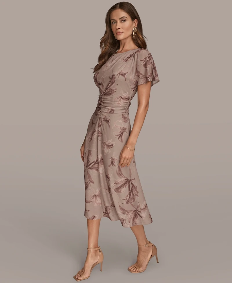 Donna Karan New York Women's Printed Ruched Dress