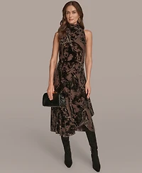 Donna Karan New York Women's Cowl Neck Midi Dress