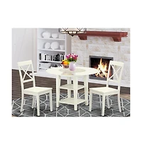 East West Furniture Dining Room Set Linen White