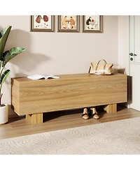 Tribesigns 47.2" Entryway Bench, Wooden Bedroom Bench End of Bed, Easy Assembly