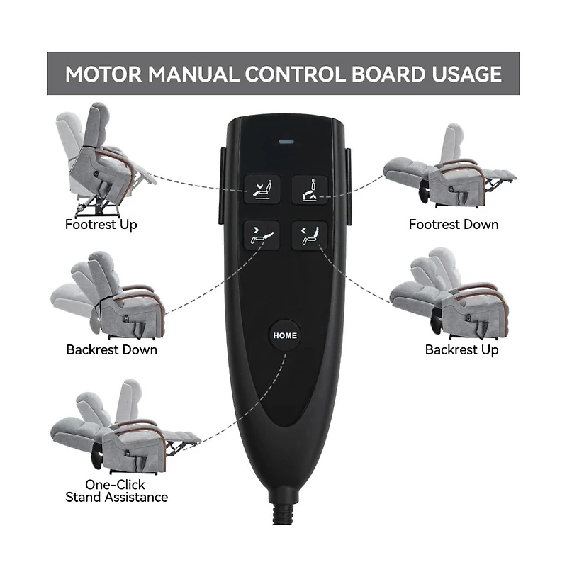 Maison Boucle Dual Motor Power Lift Recliner with Massage & Heat, Infinite Position Electric Chair with Solid Wood Arms-Maison Boucle