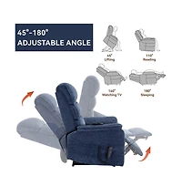 Dual Motor Power Lift Recliner with Heat & Massage, Chenille Electric Chair for Elderly, Infinite Position-Maison Boucle