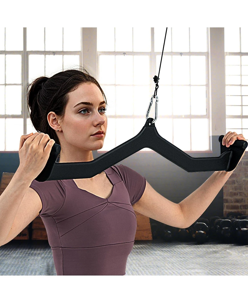Akiudex 5-Piece Lat Pull-Down Attachment Set for Cable Machines, Ergonomic Home Gym Accessories