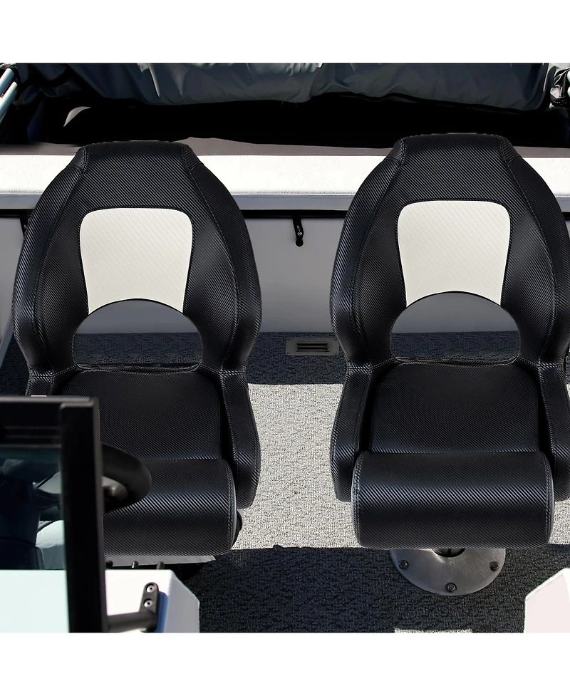 Akiudex Flip-Up Bolster Boat Seat with Pvc Leather and Hdpe Frame