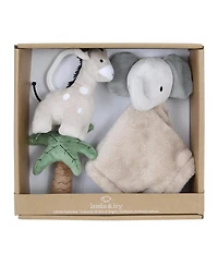 Lambs & Ivy Jungle 3-Piece Developmental Soft Plush Baby/Infant Toy Gift Set