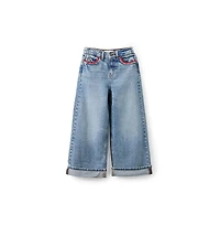 Cotton On Little Girls Embellished Super Wide Denim Jean