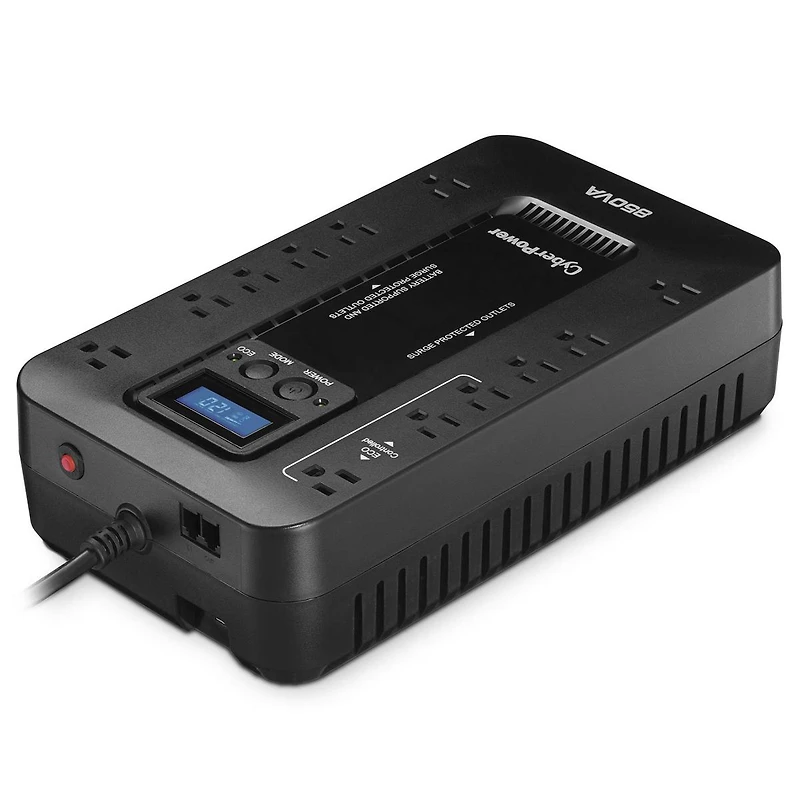 CyberPower Ecologic EC850LCD Compact 12 Outlets 850VA 510W Ups with Multifunction Lcd Panel, Eco Mode