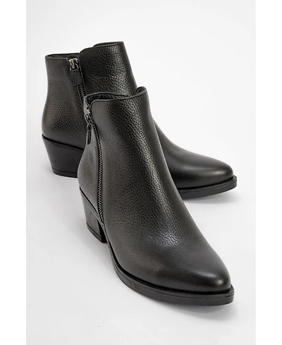 Forever & Always Shoes Jayer Leather Double-Zip Block Heel Boot (Women)