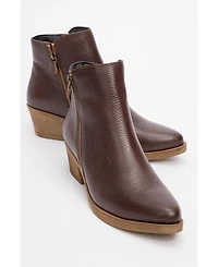 Forever & Always Shoes Jayer Leather Double-Zip Block Heel Boot (Women)