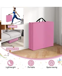 Akiudex 6FT Tri-Fold Gymnastics Mat with 2inch Foam and Pu Cover for Home and Studio