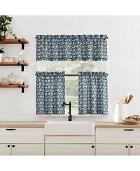 No. 918 Marist Floral Semi-Sheer Rod Pocket Kitchen Curtain Tier Pair