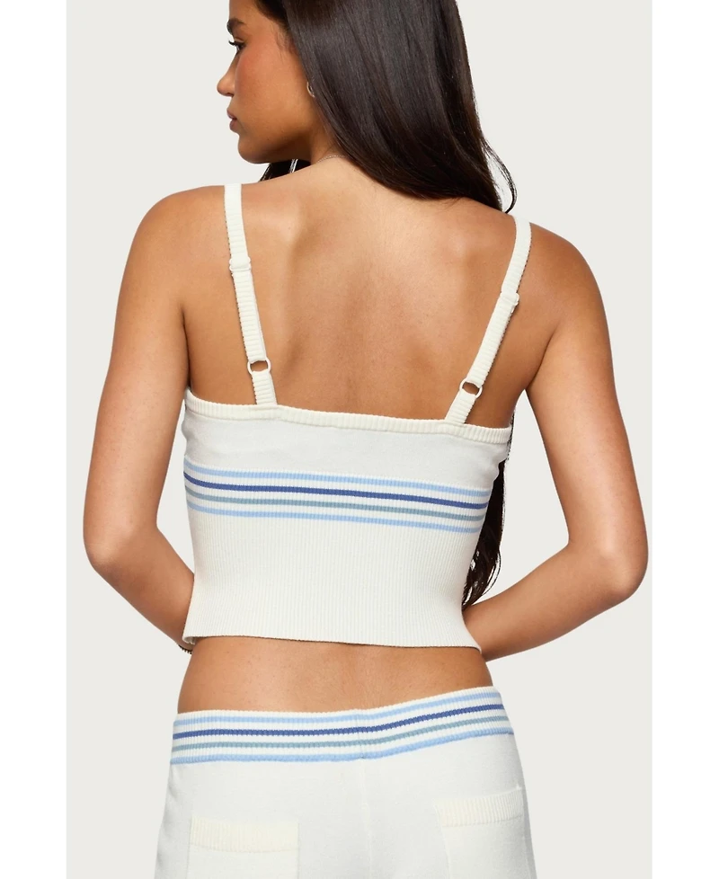 Edikted Women's Miya Stripey Ribbed Knit Tank Top