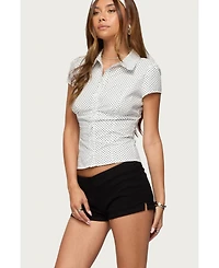 Edikted Women's Polka Dot Tailored Button Up Shirt